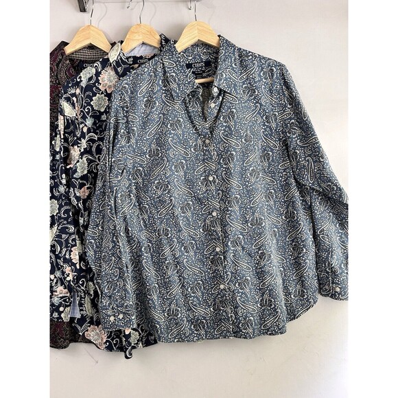 Lot of 3 Chaps Multicolor Paisley Print LS Cotton No Iron Button Up Shirt - 1X - Picture 3 of 11